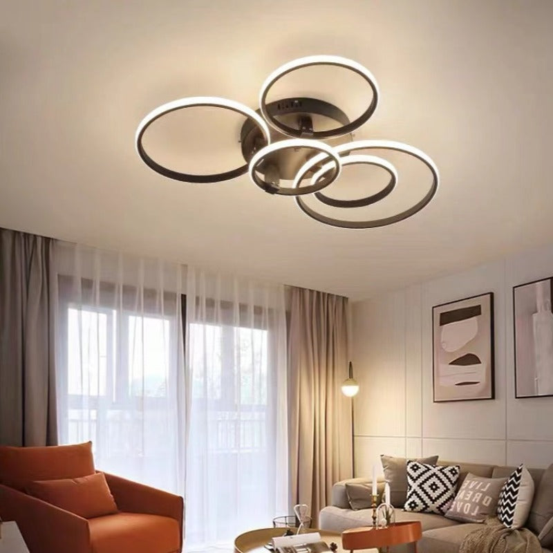 Black And White LED Ceiling Light Overlapping Circle
